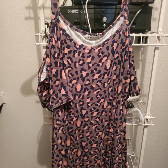 Women's LARACE Cold Shoulder Tops with Spaghetti Straps-Tunic Shirt (Size 2X) - Picture 5 of 9